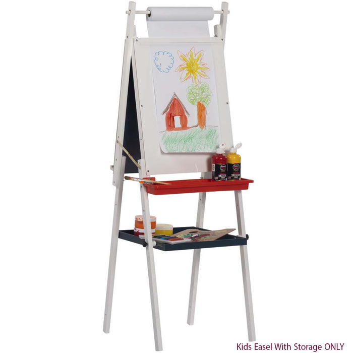 Kids Easel with Storage in White