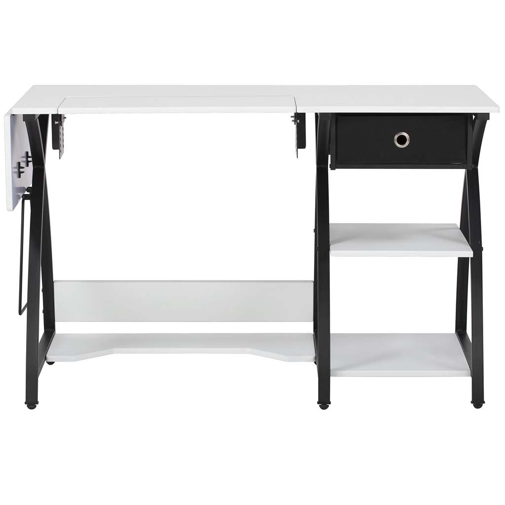 Comet Hobby Sewing Machine Desk in Black/White