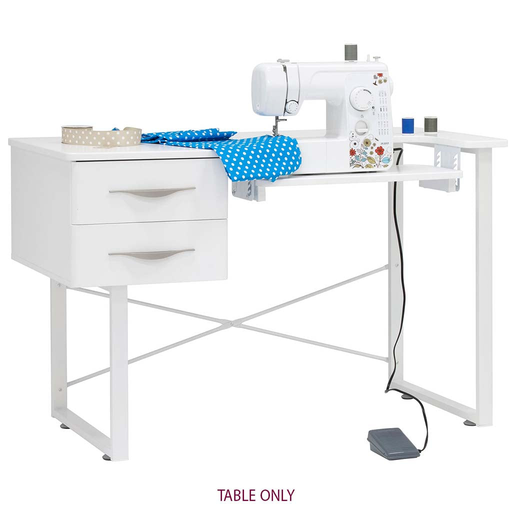 Pro-Line Sewing Table with Two Drawers White