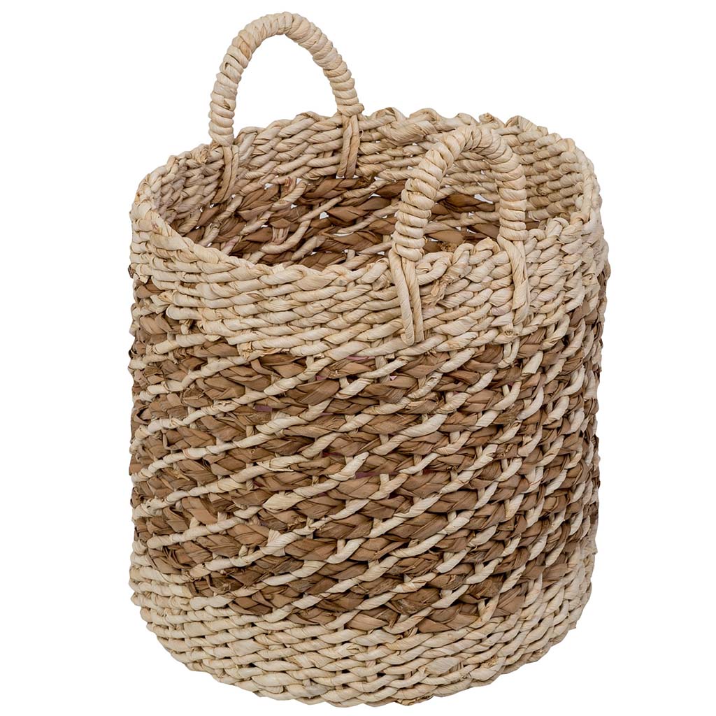 Tea Stained Woven Basket Medium