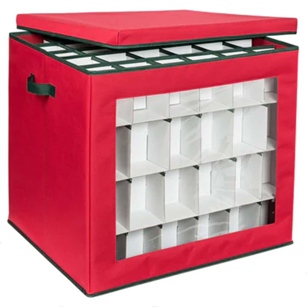 Square Polyester Ornament Storage Container, 48ct