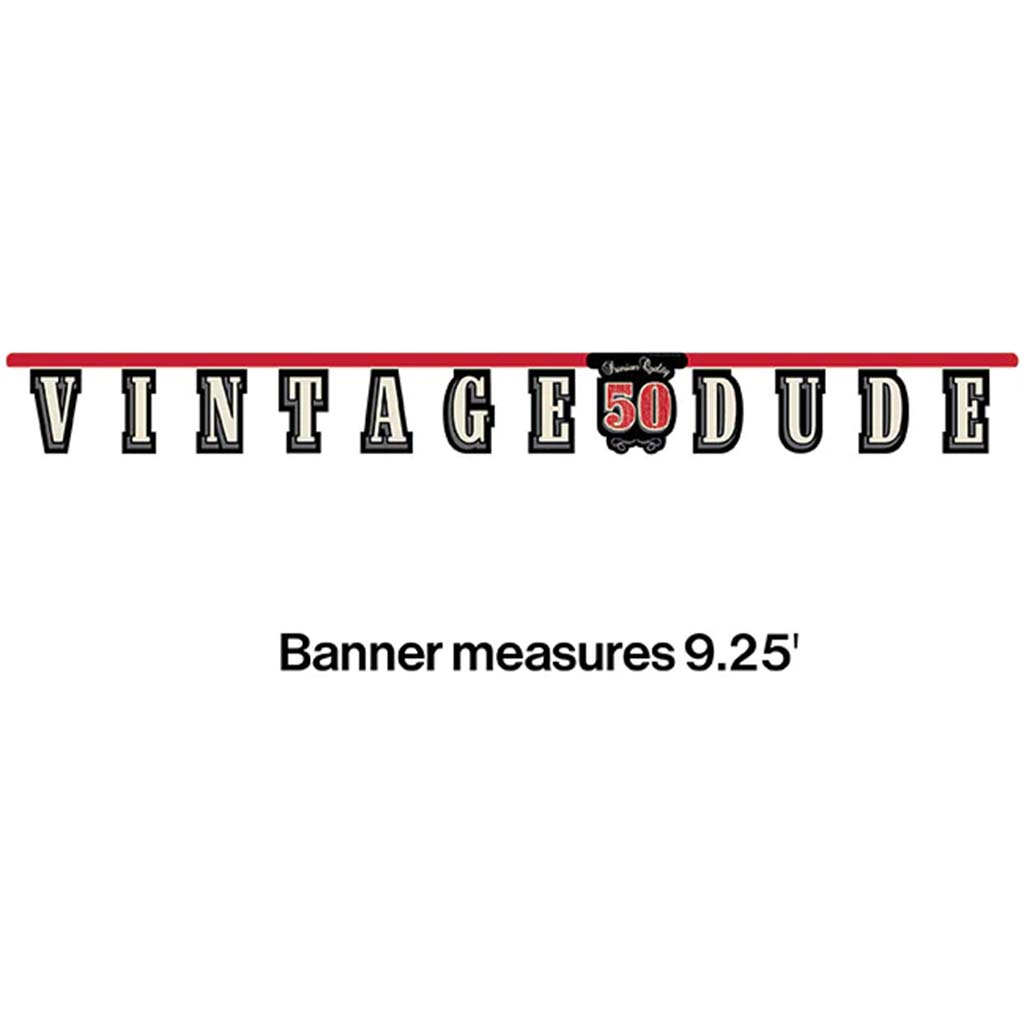 Vintage Dude 50th Birthday Banner