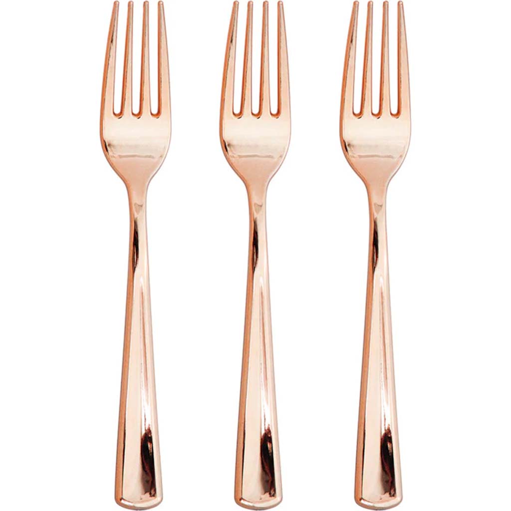 Metallic Rosegold Forks, 24ct