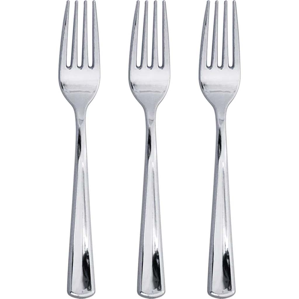 Metallic Silver Forks, 24ct