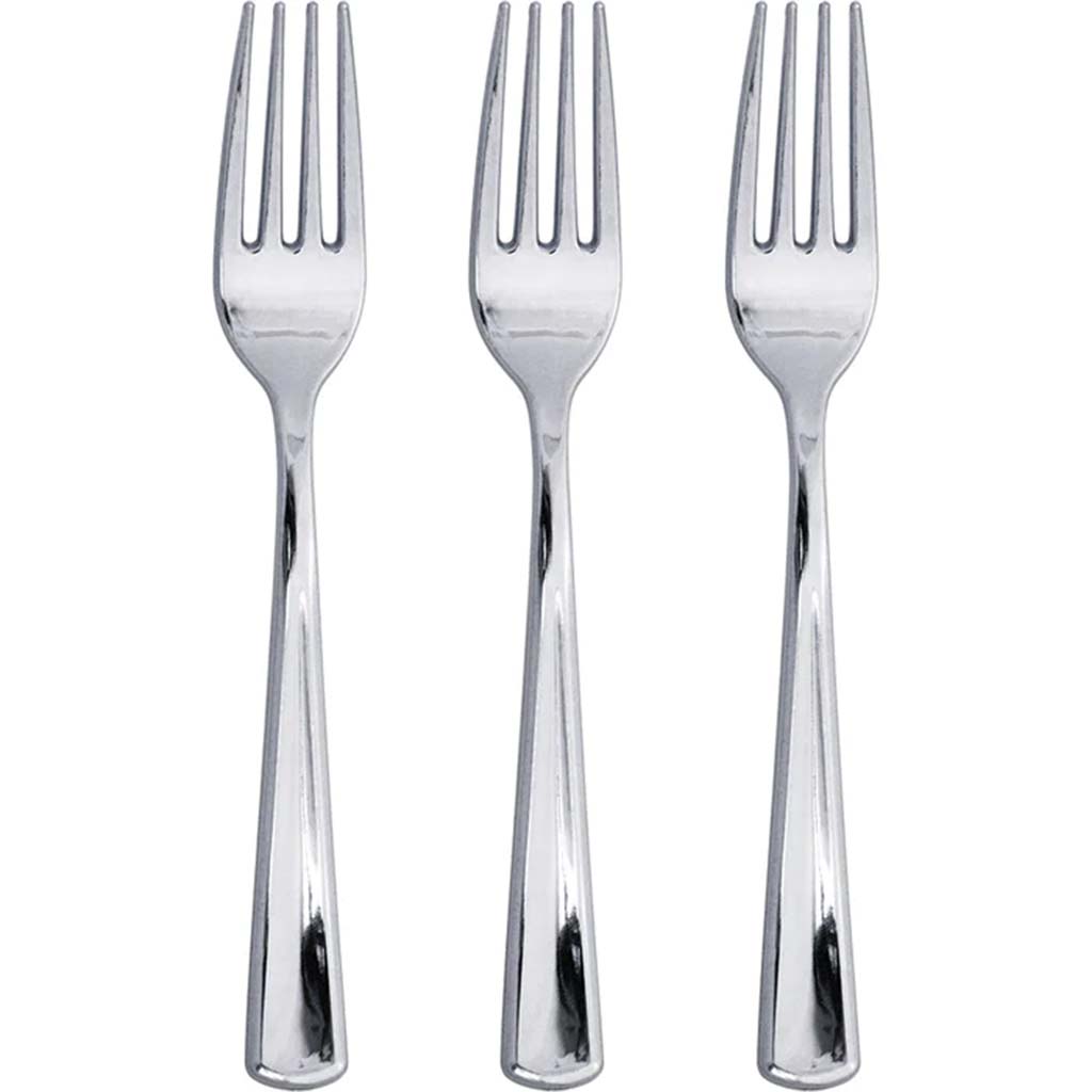 Metallic Silver Forks, 24ct