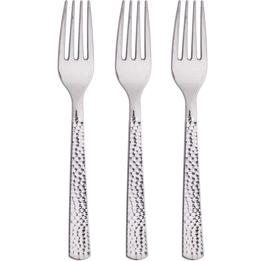 Silver Hammered Forks, 24ct