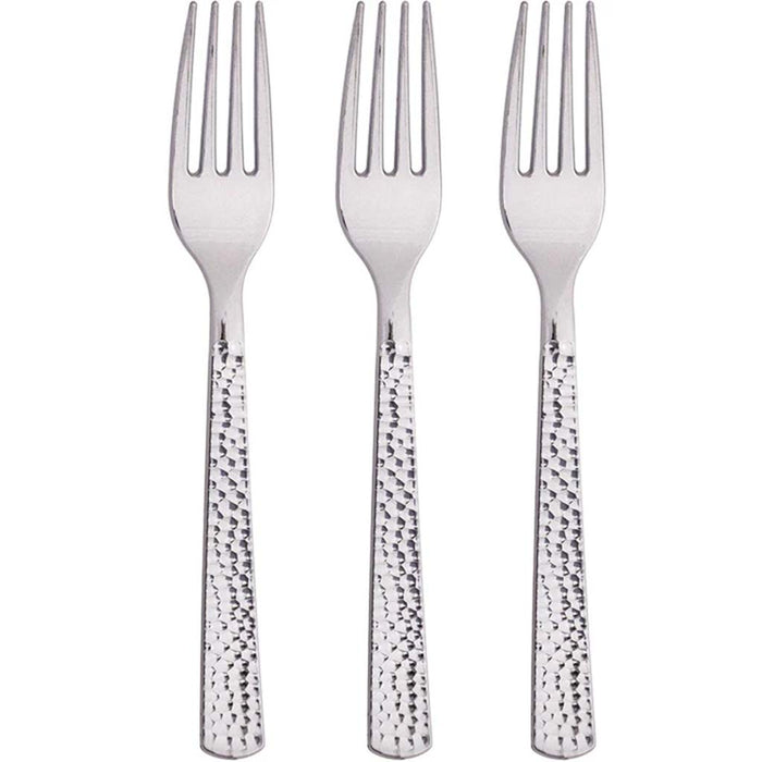 Silver Hammered Forks, 24ct