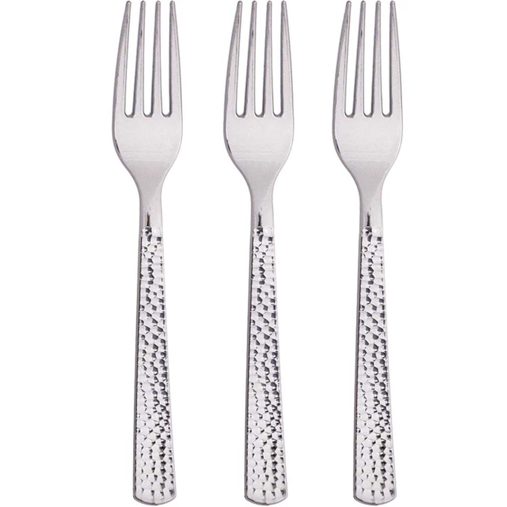 Silver Hammered Forks, 24ct