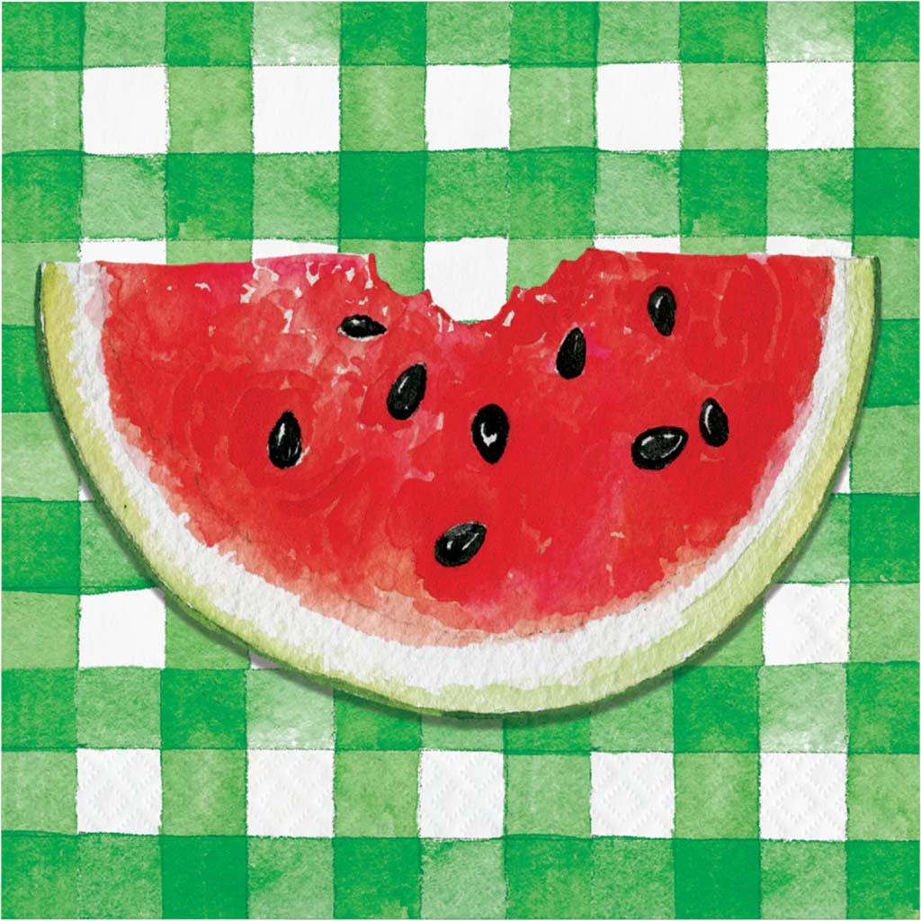 Watermelon Check  Lunch Napkins 2ply, 16ct