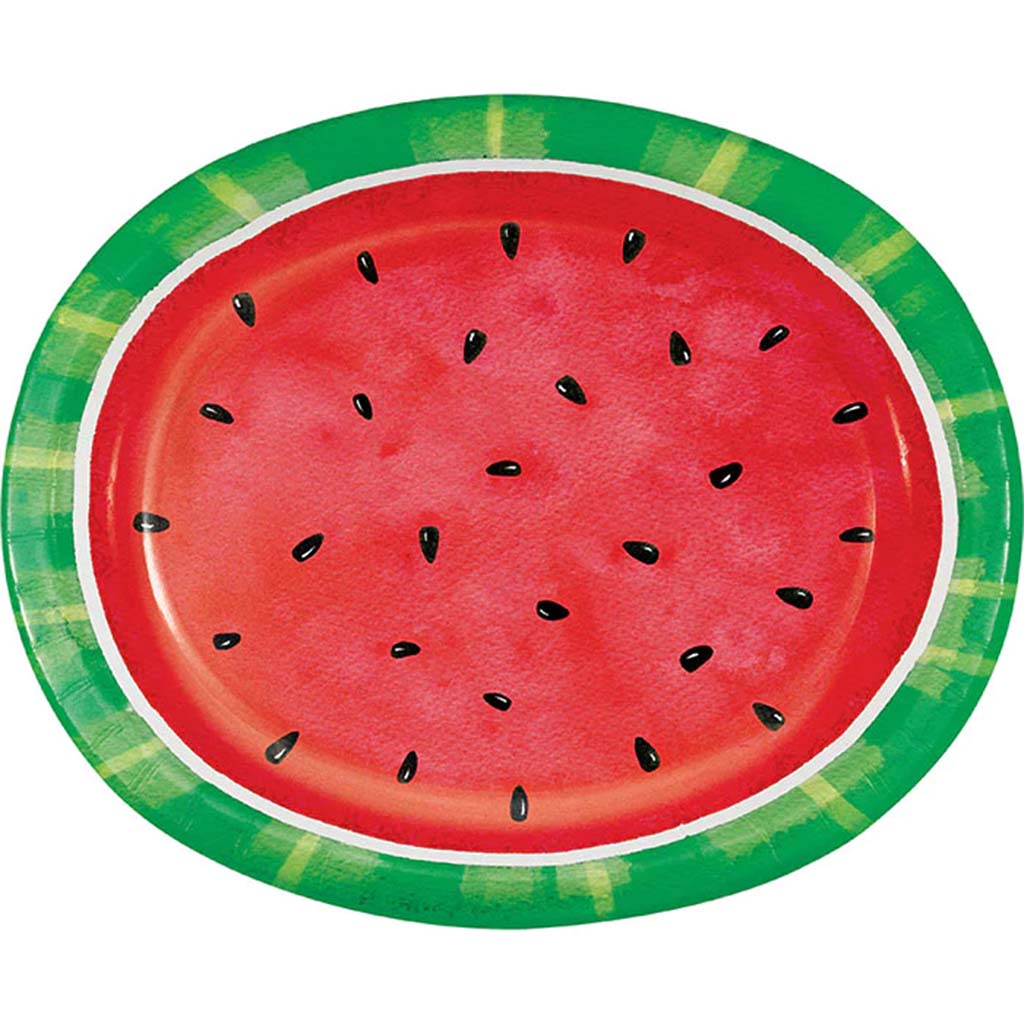 Watermelon Check Oval Platter 8ct