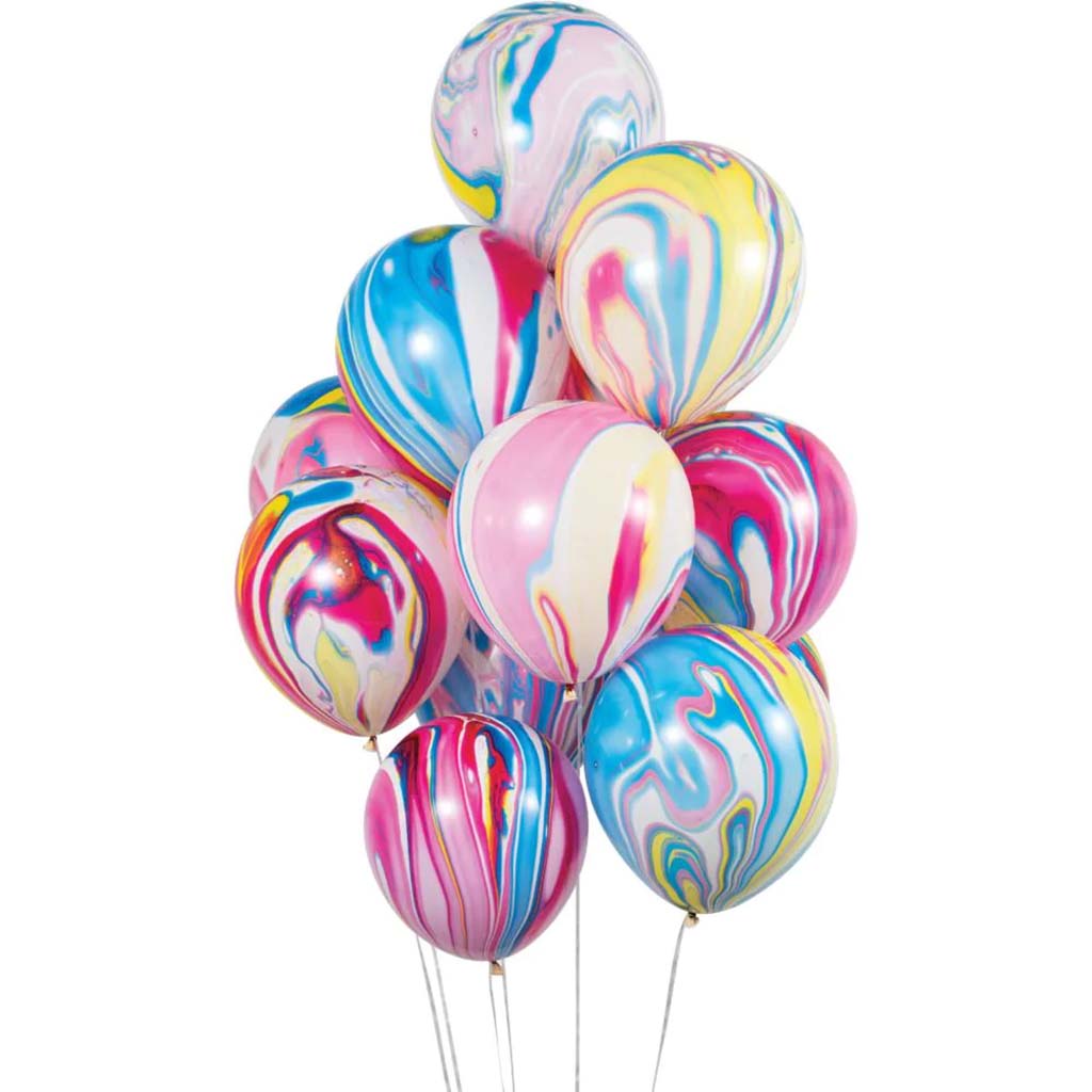 Marble Birthday Latex Balloons 12in, 12ct