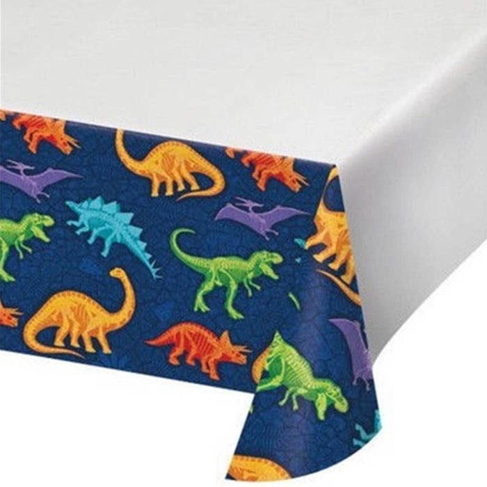 Dino Dig Plastic Tablecover, 48in X 88in