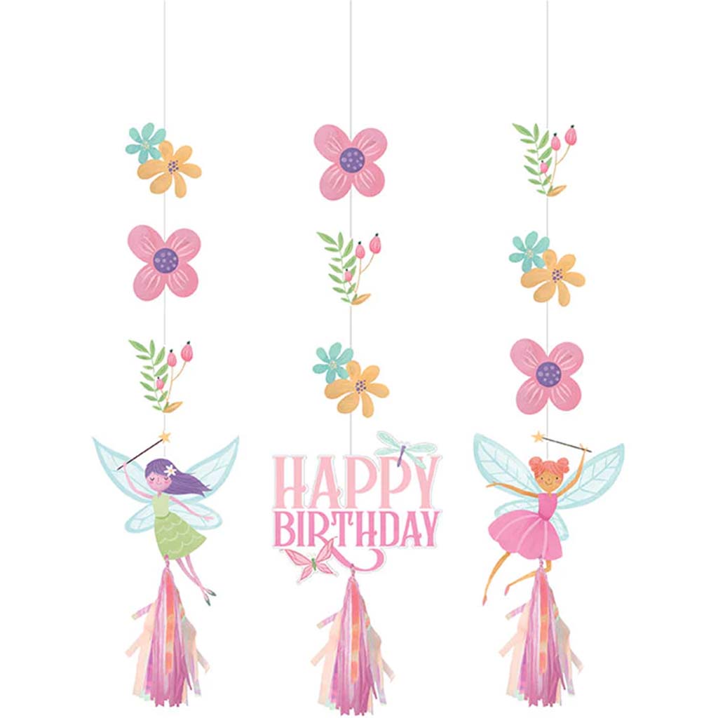 Fairy Forest Hanging Cutouts With Tassels 3ct