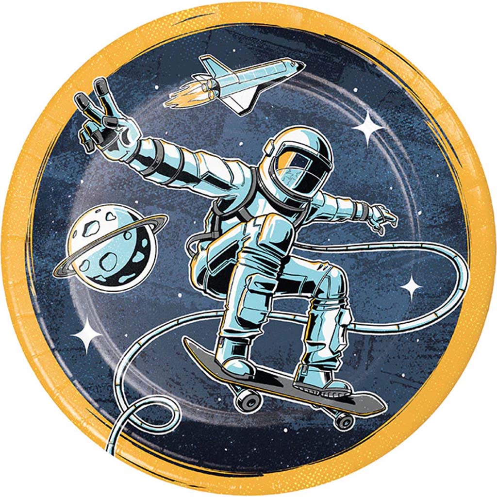 Space Skater Dinner Plate 9in, 8ct