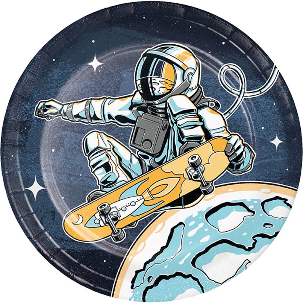 Space Skater Lunch Plate 7in, 8ct