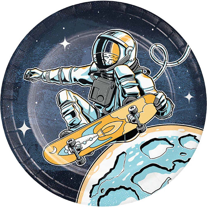Space Skater Lunch Plate 7in, 8ct