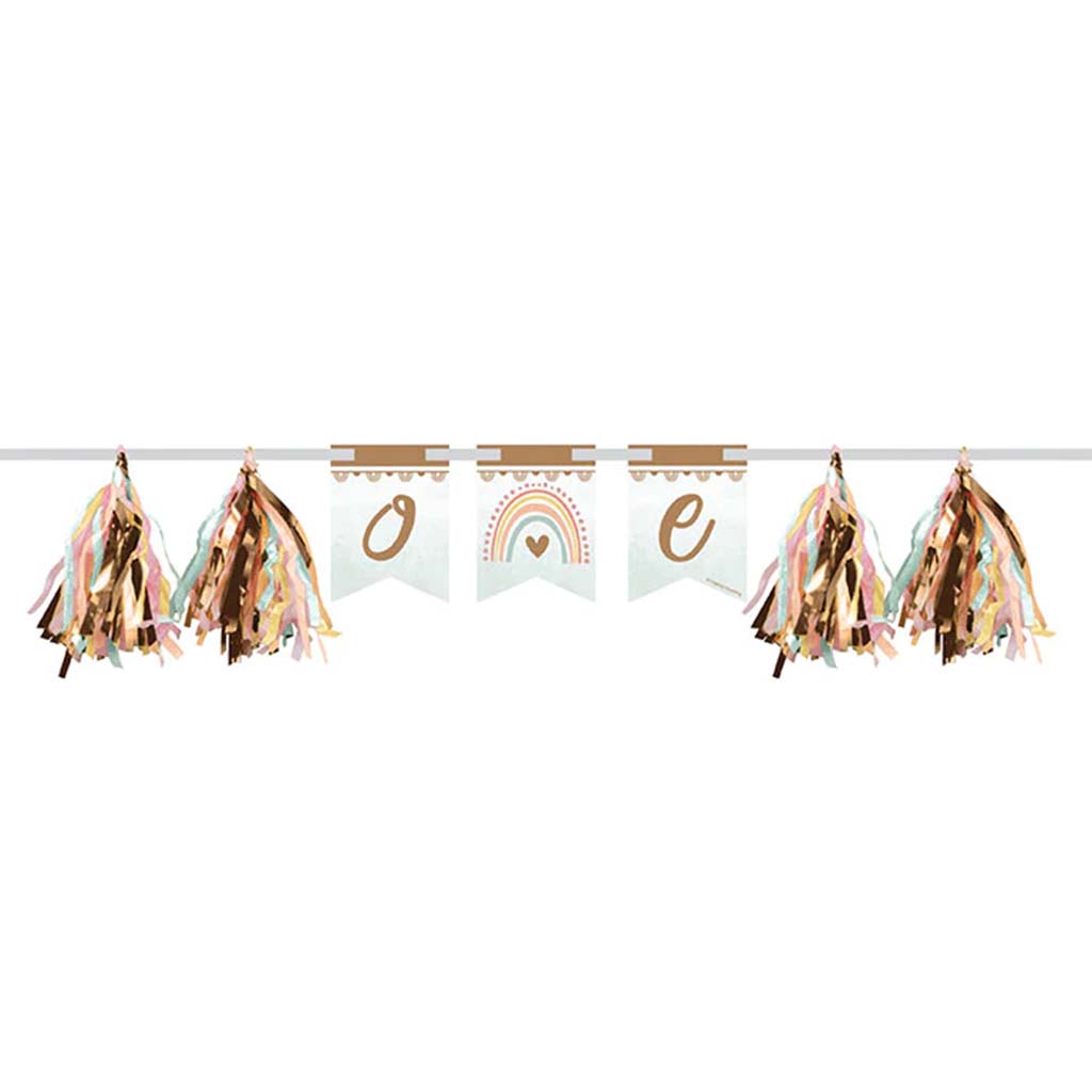 Boho Rainbow 1st Birthday High Chair Banner