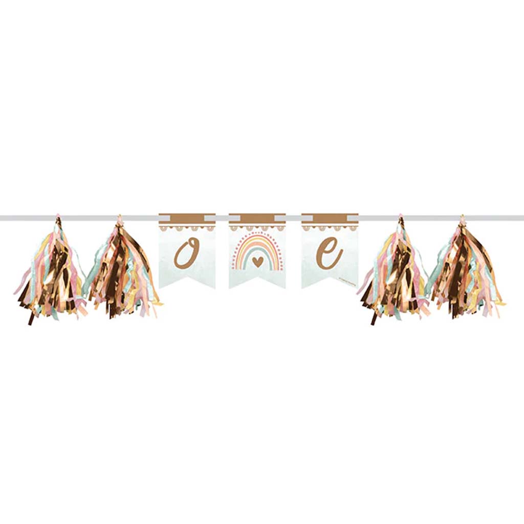 Boho Rainbow 1st Birthday High Chair Banner