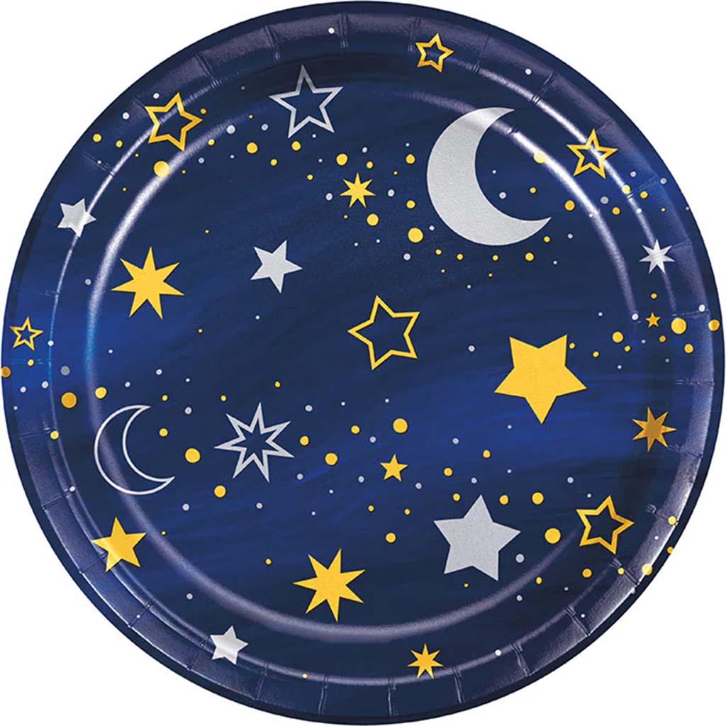 Foil Starry Night Lunch Plate 7in, 8ct