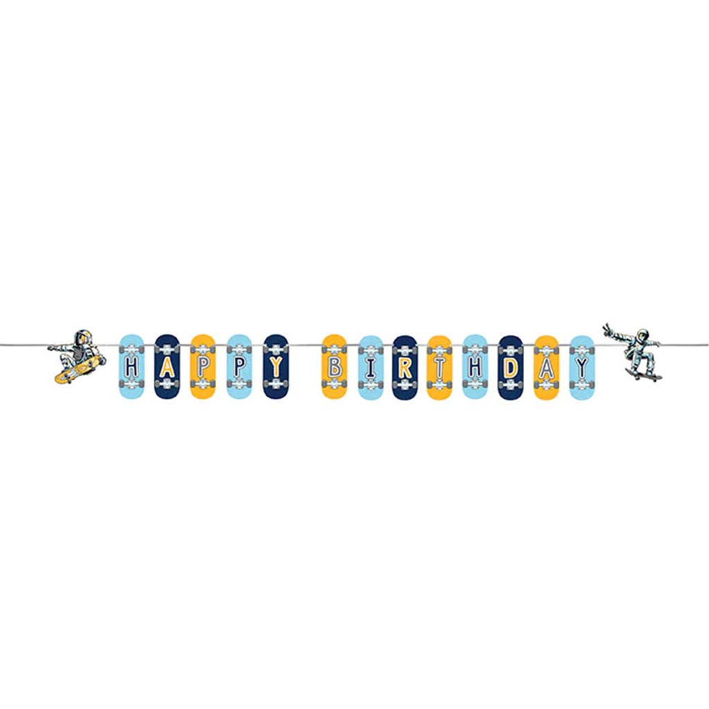 Space Skater Shaped Banner with Ribbon