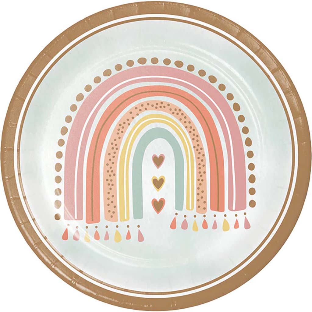 Boho Rainbow Dinner Plate 9in, 8ct