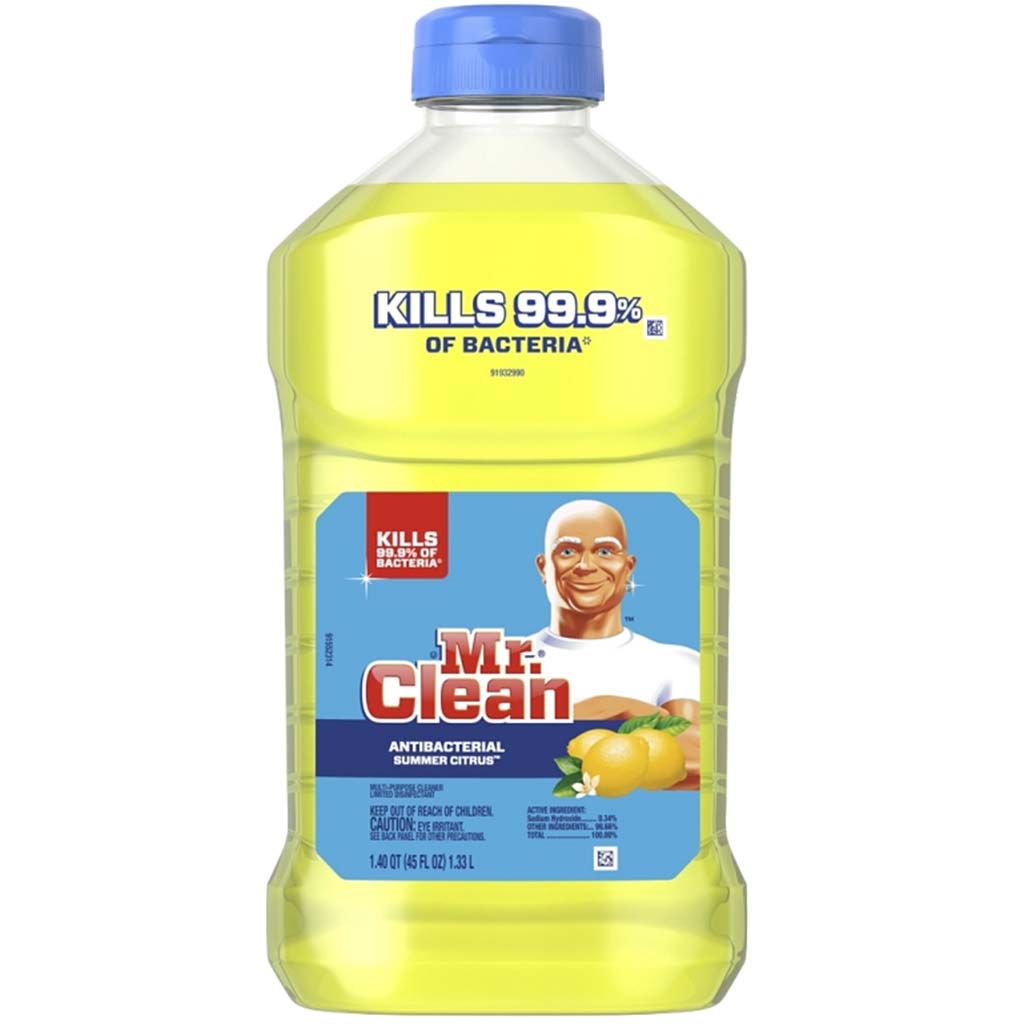 MR CLEAN Antibacterial Cleaner Liquid, Summer Citrus Yellow, 45oz