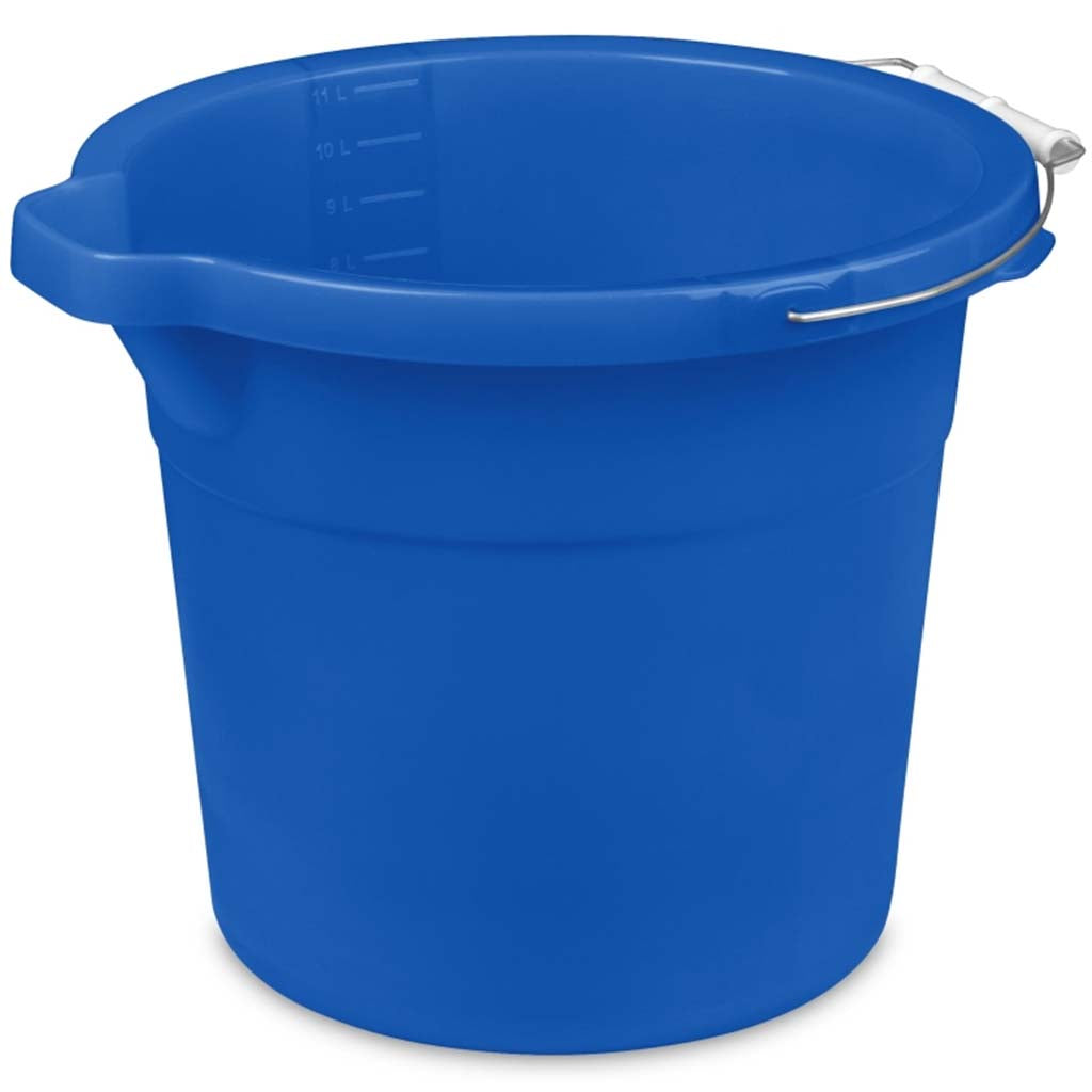 Plastic Spout Pail Blue, 12qt
