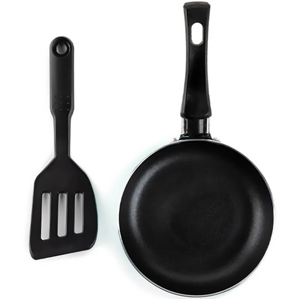 LUNAR ECLIPSE Ceramic Mini Fry Pan With Slotted Turner-Black &amp; Grey