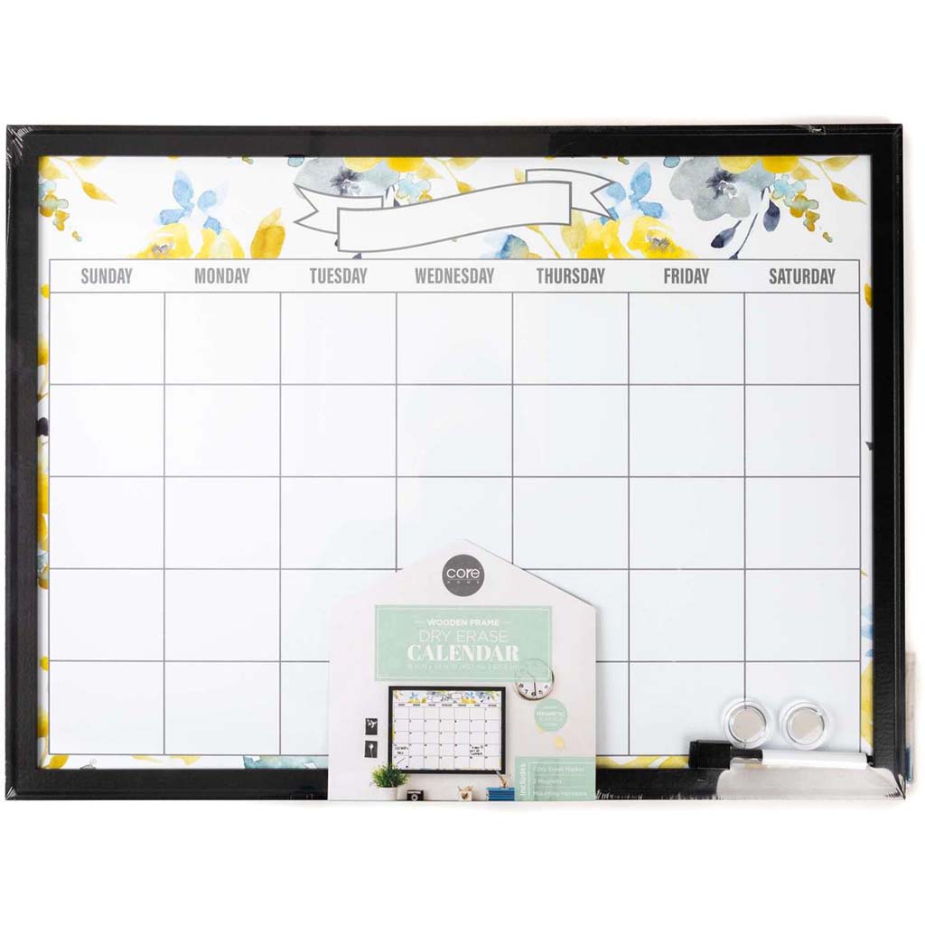 Wooden Frame Magnetic Dry Erase, 18in x 24in