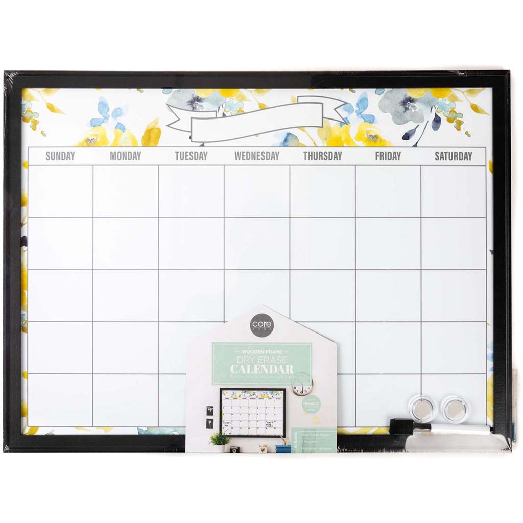 Wooden Frame Magnetic Dry Erase, 18in x 24in