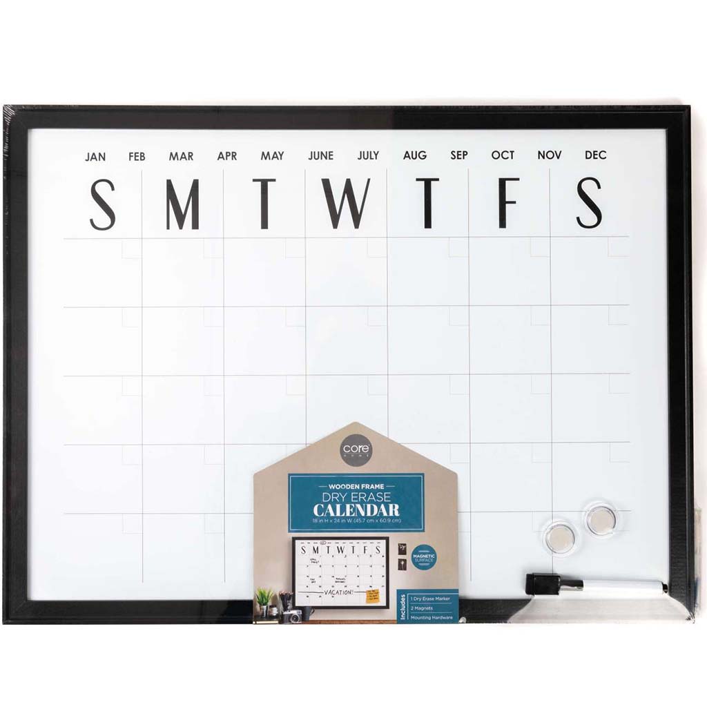 Wooden Frame Magnetic Dry Erase, 18in x 24in