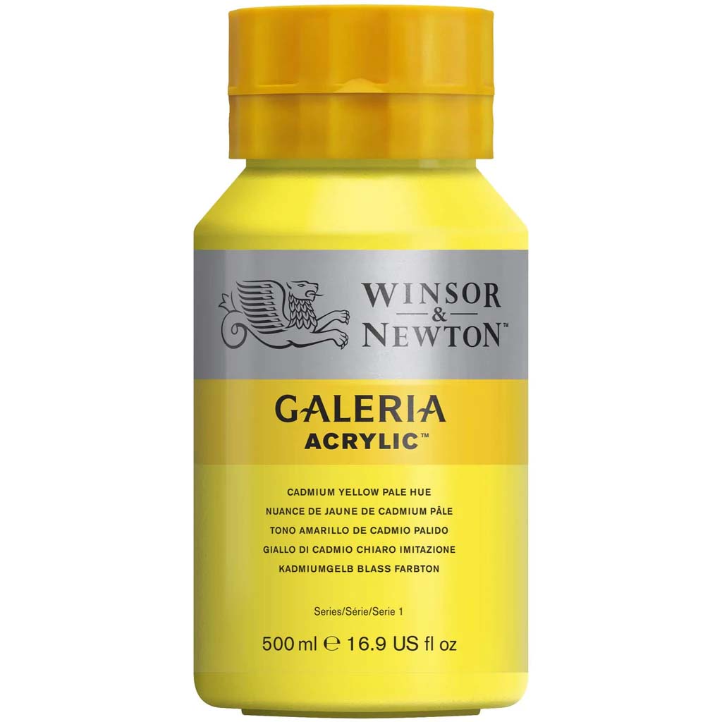 Winsor &amp; Newton Galeria Flow Acrylics 500ml Cadmium Yellow Pale