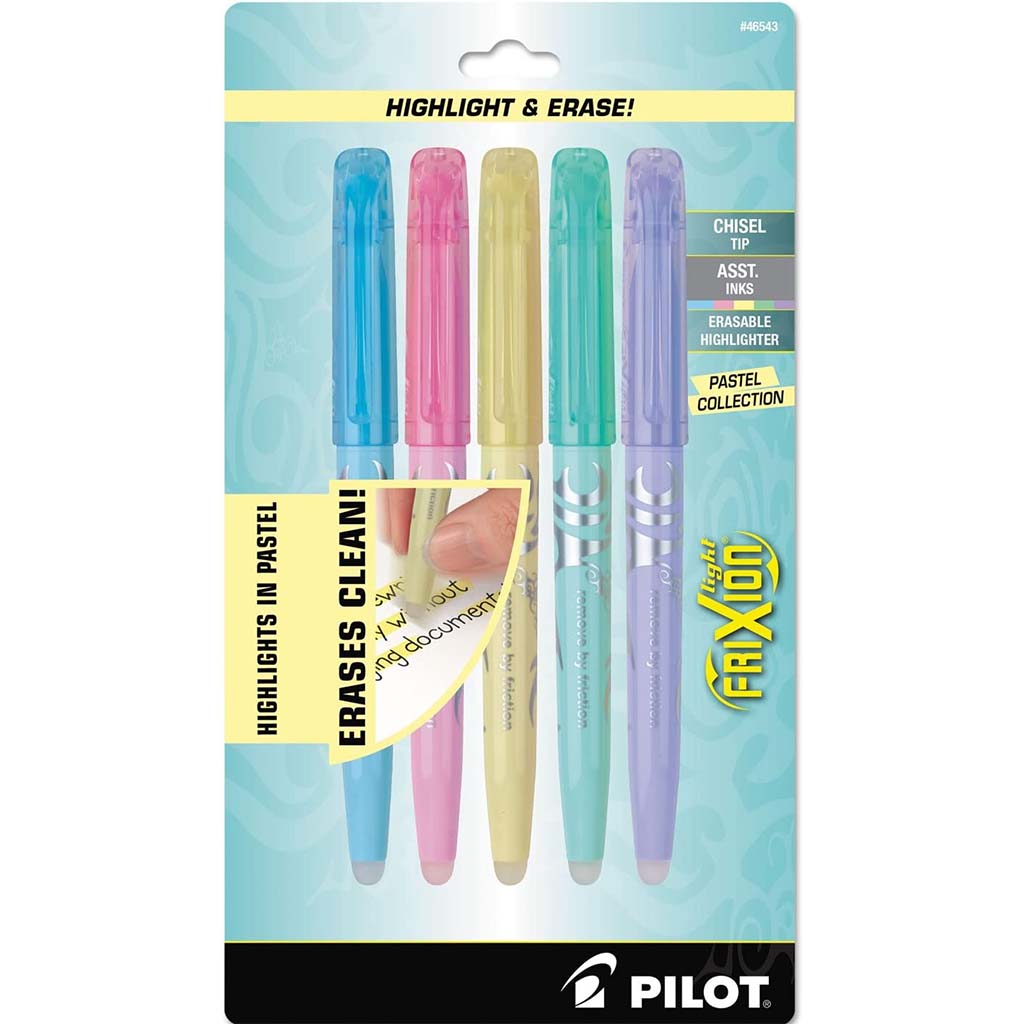 Frixion Light Pastel Collection Erasable Highlighters 5pcs Astd