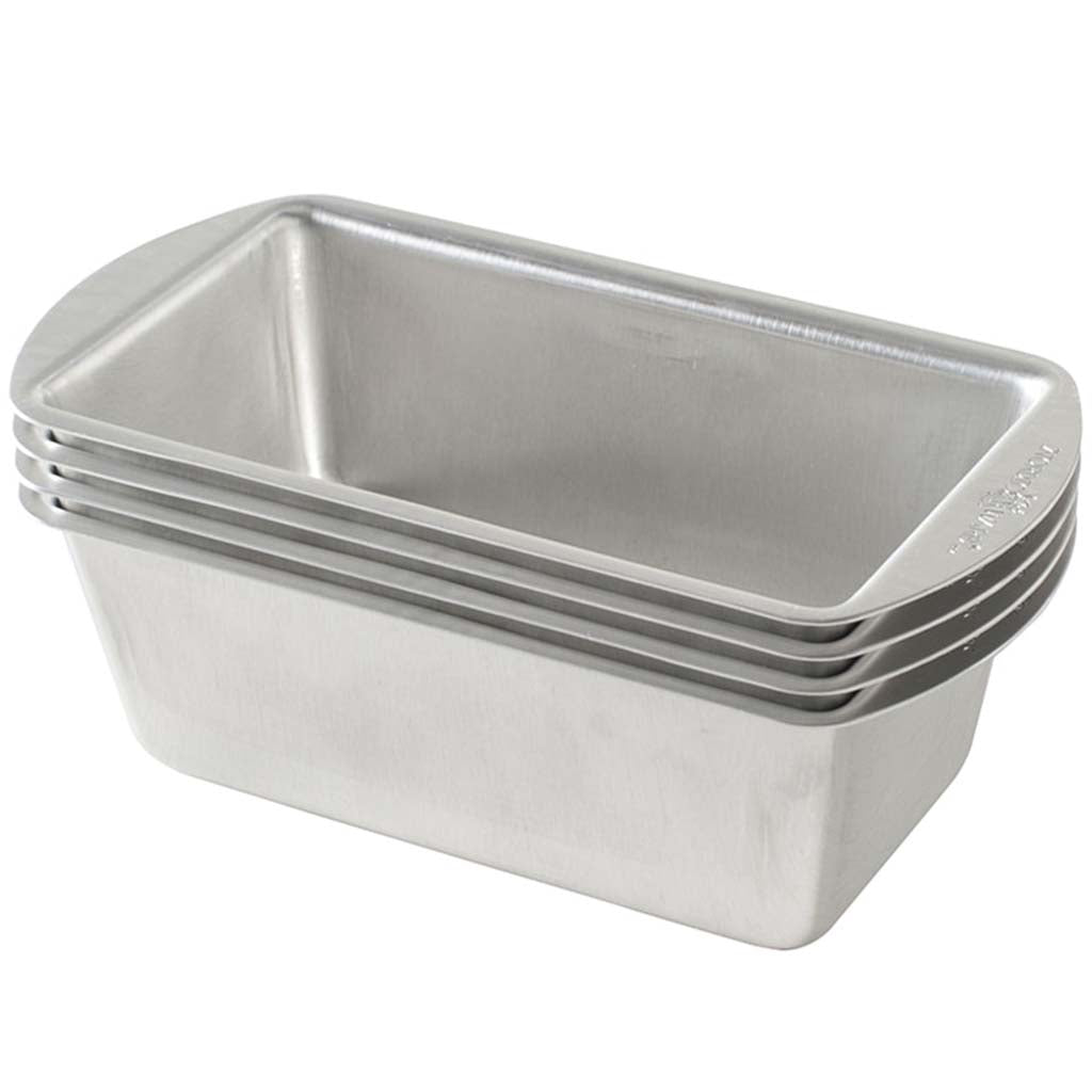 Natural Aluminum Mini Loaf Pan, Set of 4