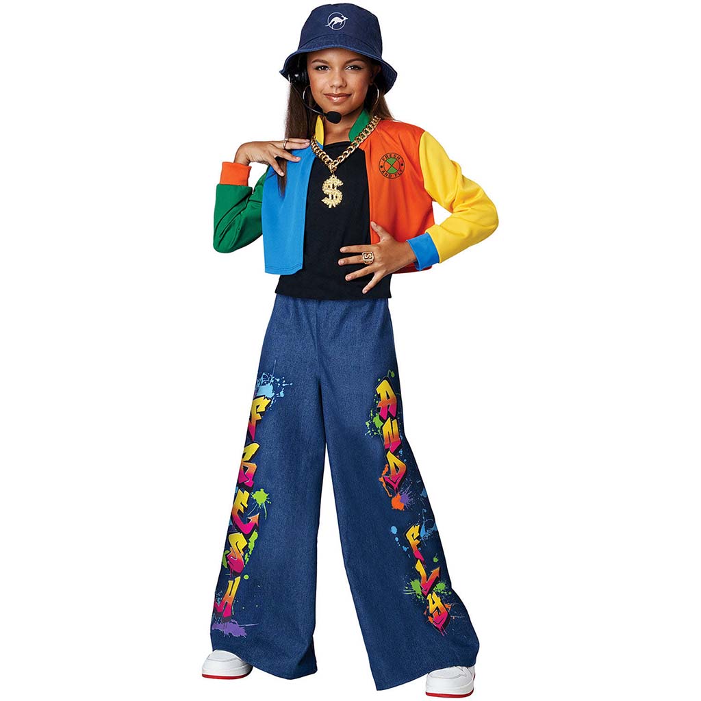 90&#39; Hip Hop Supertar Child Costume Medium 8-10