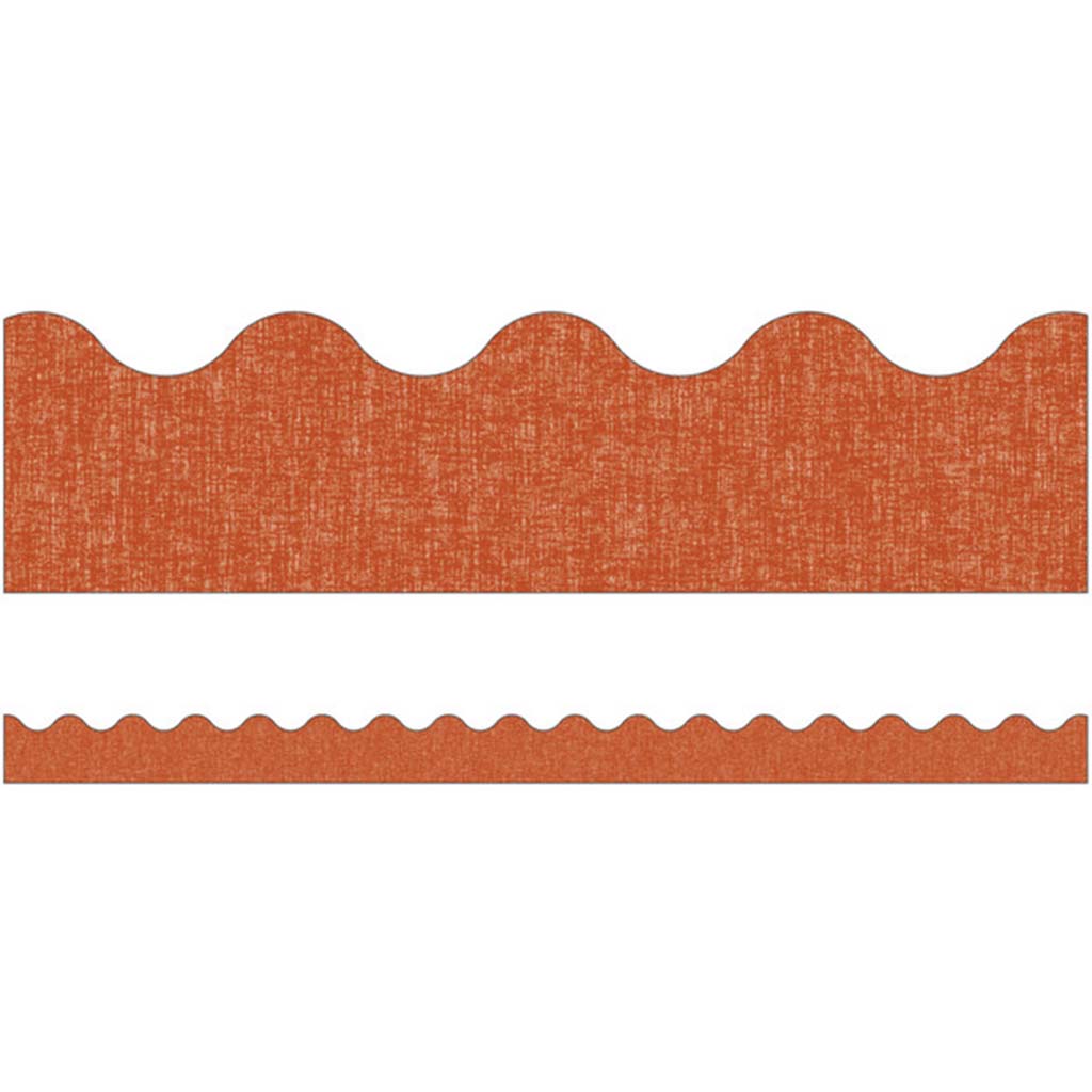 Terracotta Linen Scalloped Borders, 39ft