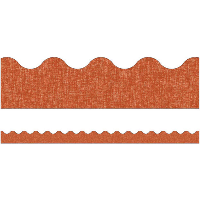 Terracotta Linen Scalloped Borders, 39ft