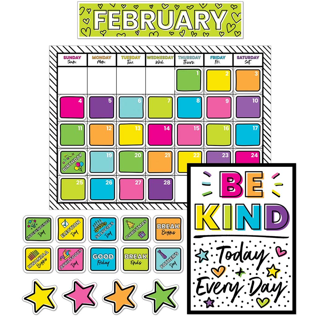 Kind Vibes Calendar Bulletin Board Set