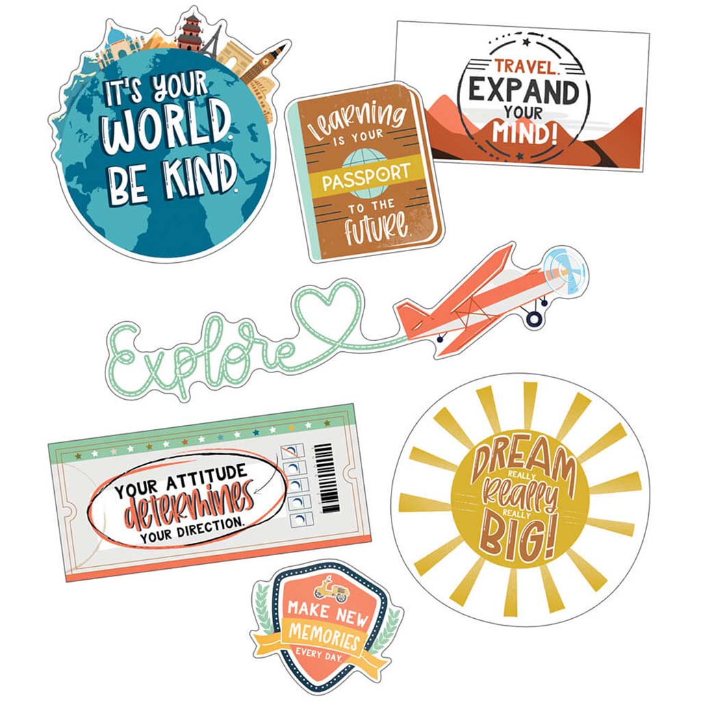 Let's Explore Motivational Mini Bulletin Board Set