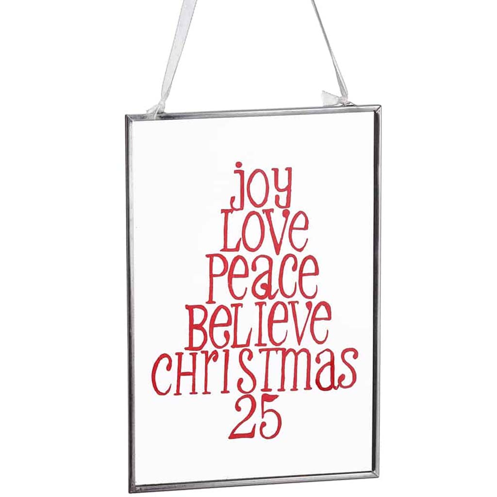 Christmas 25 Clear Glass Ornament Red Clear 4inW x 6inL