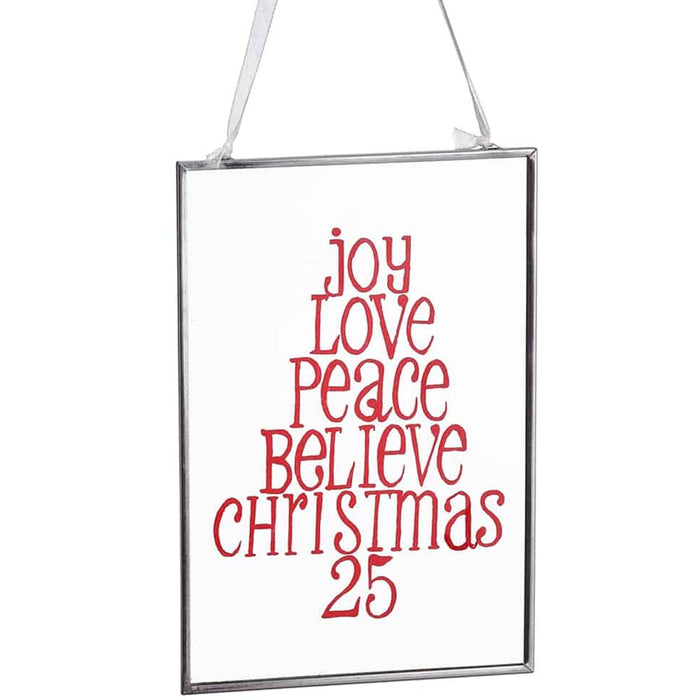Christmas 25 Clear Glass Ornament Red Clear 4inW x 6inL