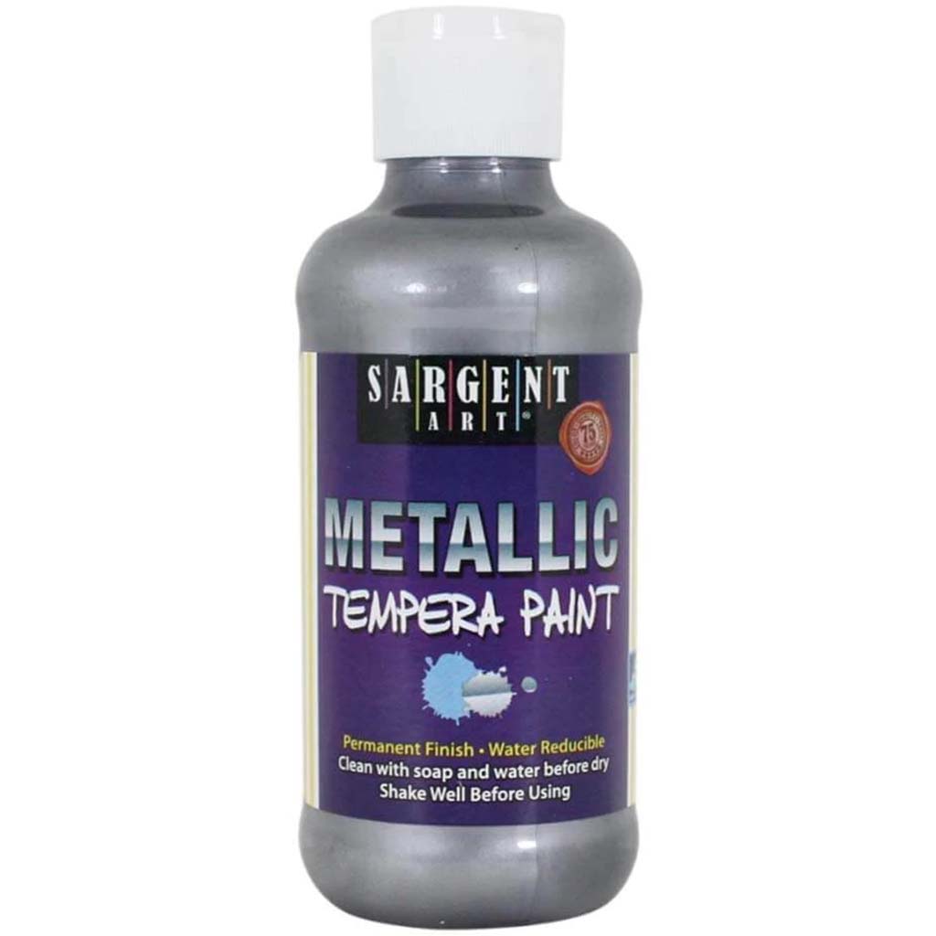 Metallic Tempera Paint Silver 8Oz