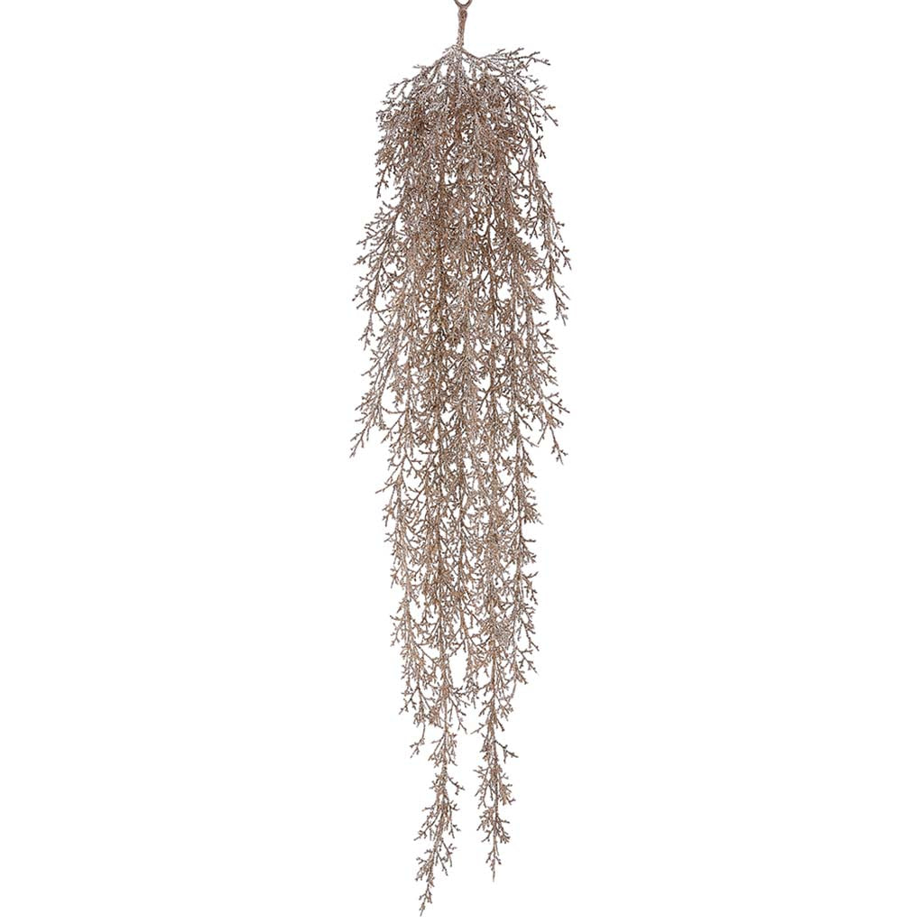 Glittered Plastic Twig Hanging Decor Champagne, 59in