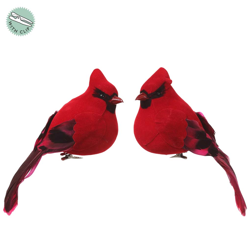 Cardinal With Clip Set of 2, 5in