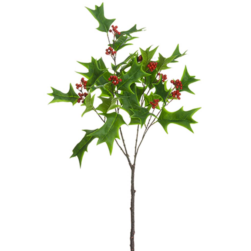 Natural Holly Leaf Spray Green, 31in