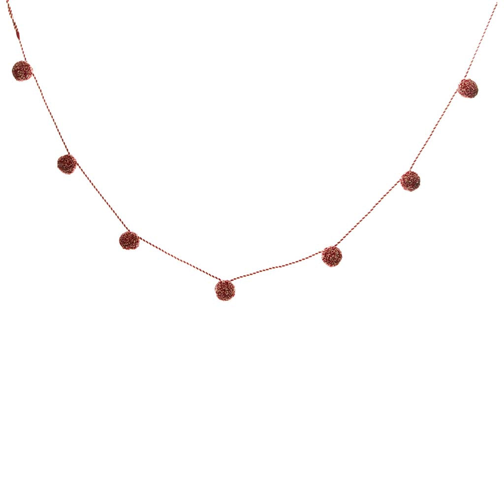 Pompom Garland Red White, 72in