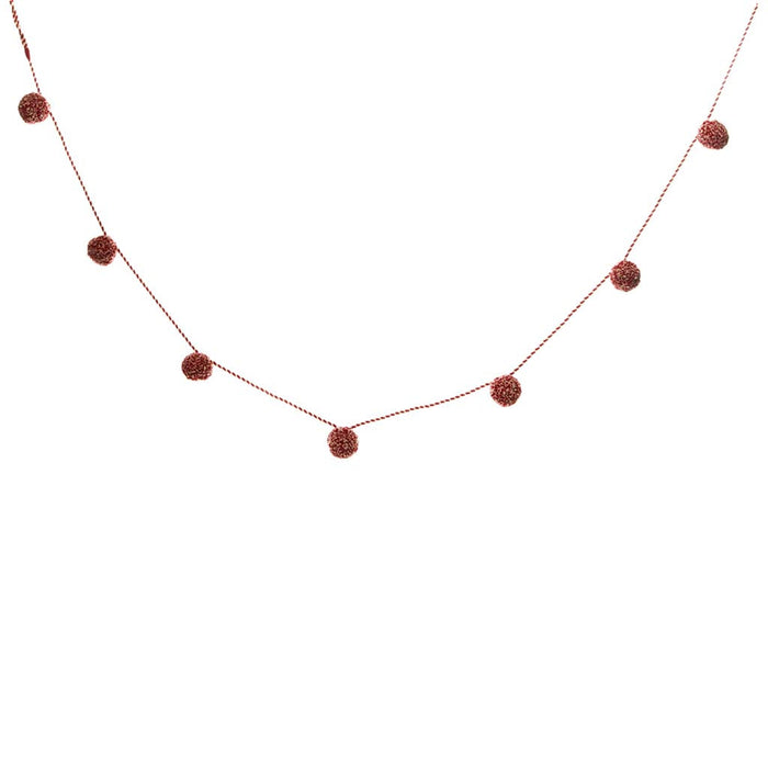 Pompom Garland Red White, 72in