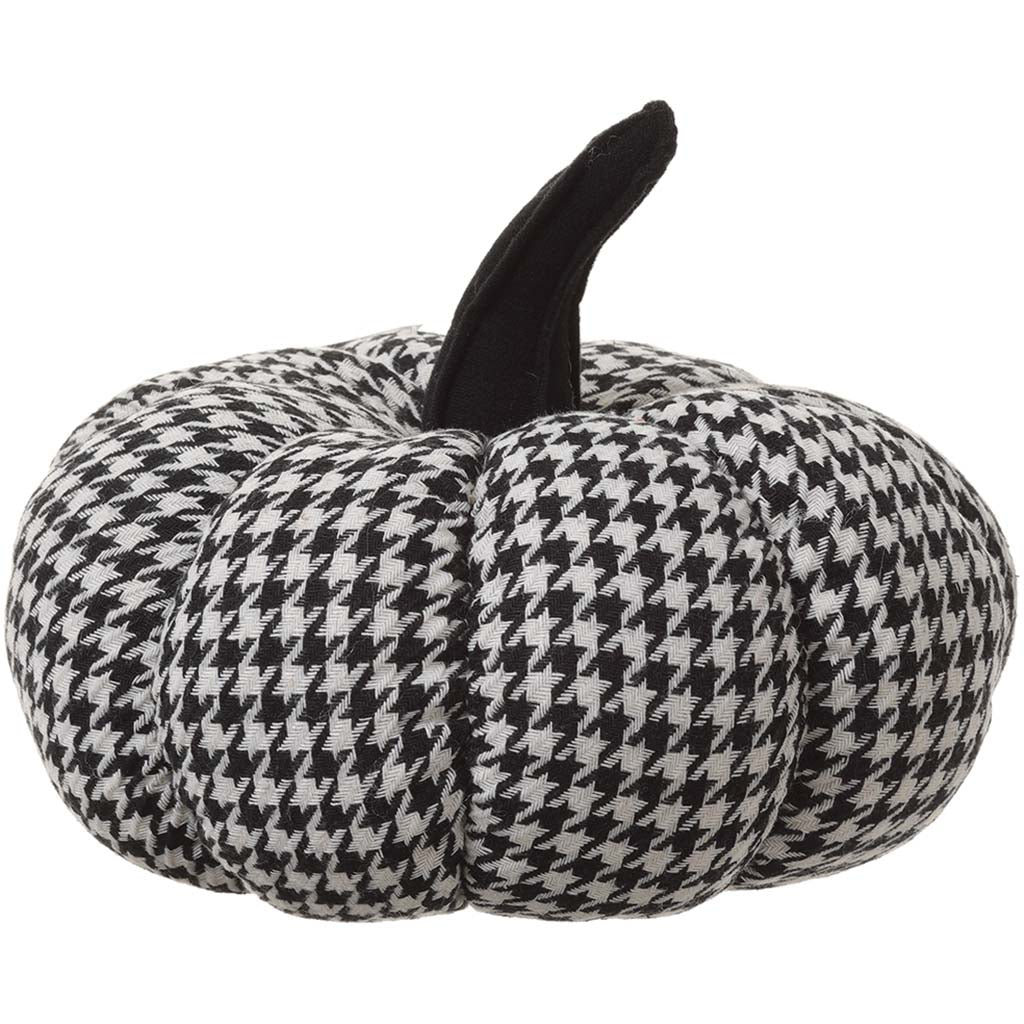 Knitted Pumpkin Black White, 10in D x 8in H