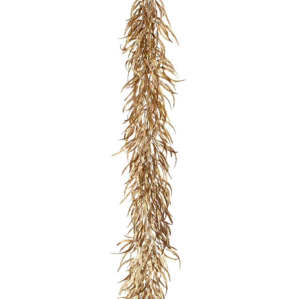 Glittered Grass Garland Gold, 73in