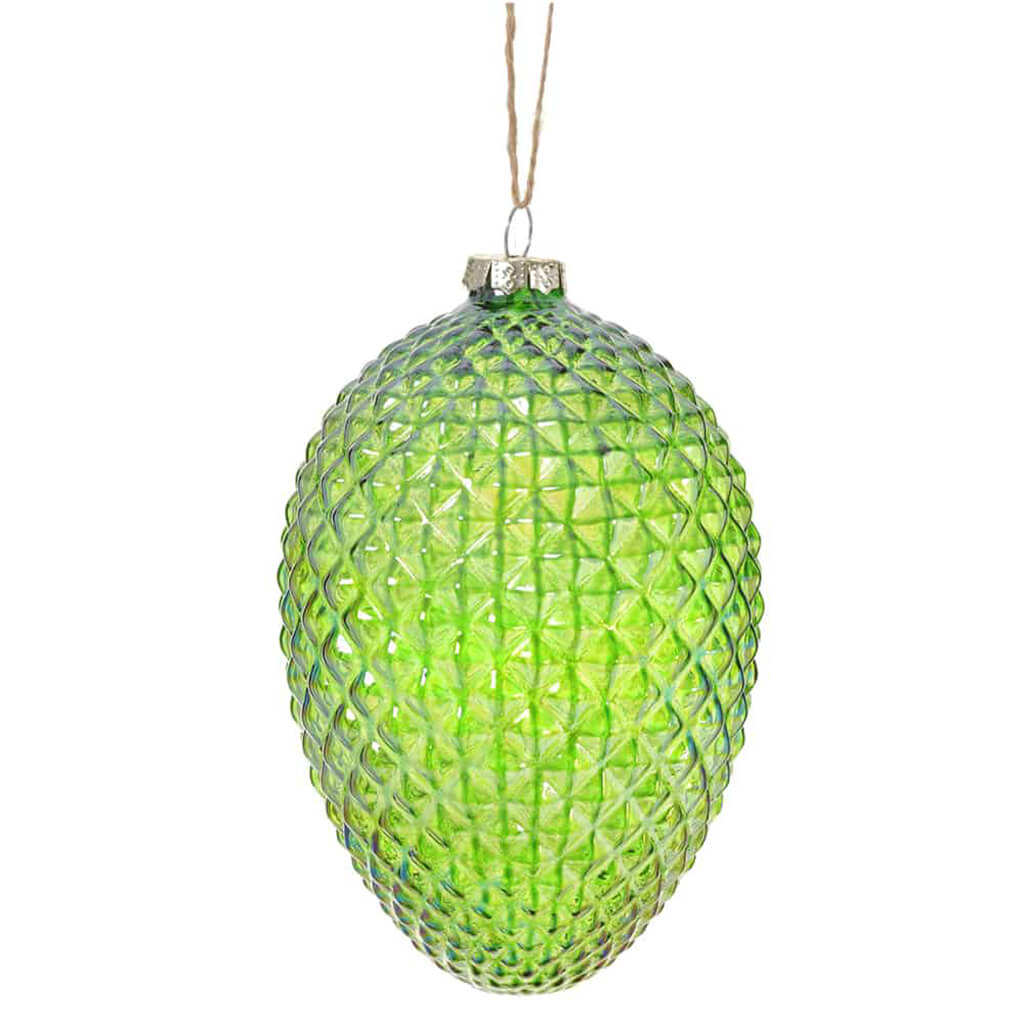 Glass Pine Cone Ornament 5.75in